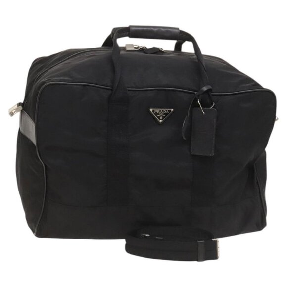 PRADA Boston Bag Nylon 2way Black Silver Auth - Picture 2 of 16